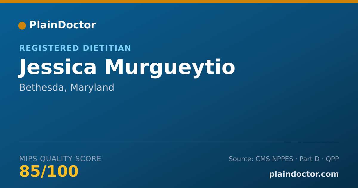 Shareable card for Jessica Murgueytio - Registered Dietitian, Bethesda, MD