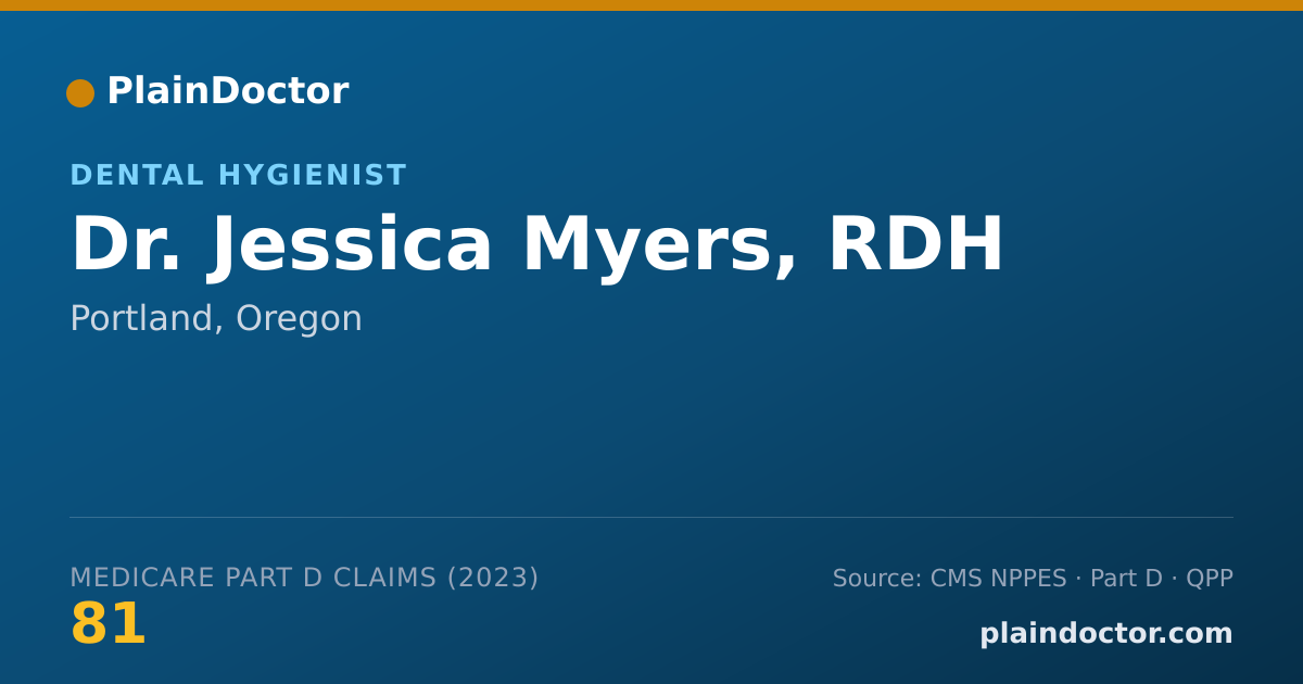 Shareable card for Jessica Myers, RDH - Dental Hygienist, Portland, OR