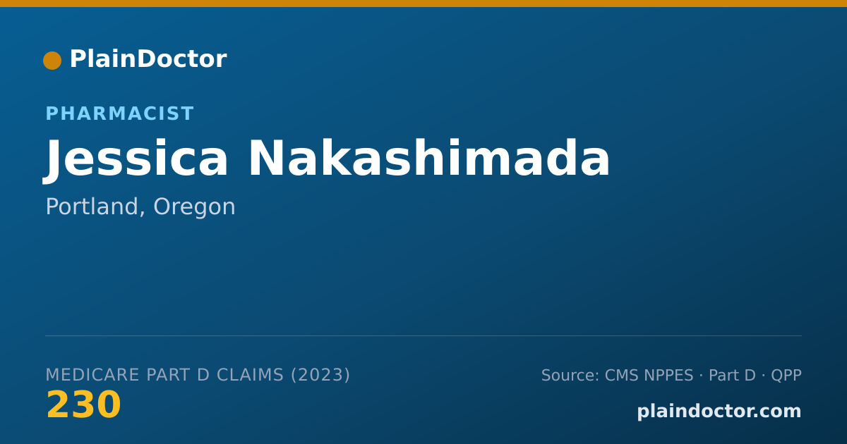 Shareable card for Jessica Nakashimada - Pharmacist, Portland, OR