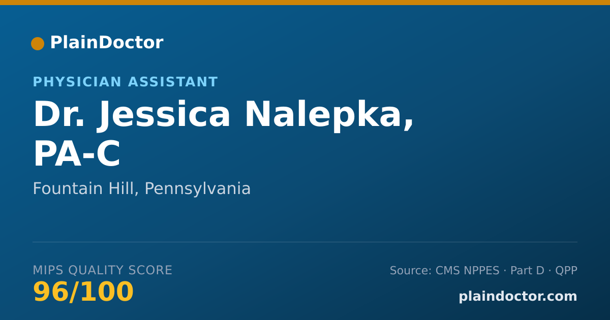 Shareable card for Jessica Nalepka, PA-C - Physician Assistant, Fountain Hill, PA