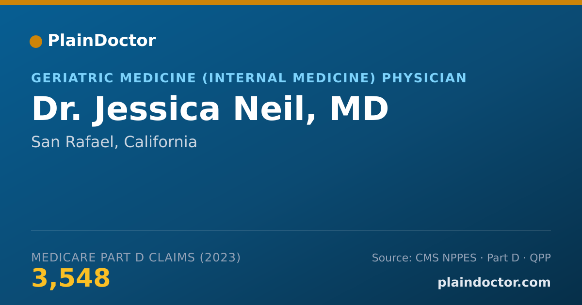 Shareable card for Jessica Neil, MD - Geriatric Medicine (Internal Medicine) Physician, San Rafael, CA