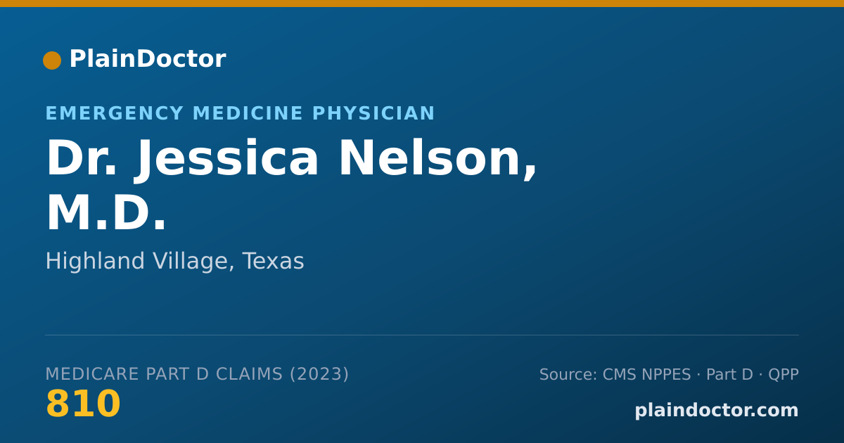 Shareable card for Jessica Nelson, M.D. - Emergency Medicine Physician, Highland Village, TX