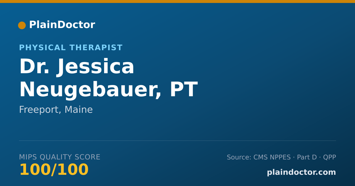 Shareable card for Jessica Neugebauer, PT - Physical Therapist, Freeport, ME