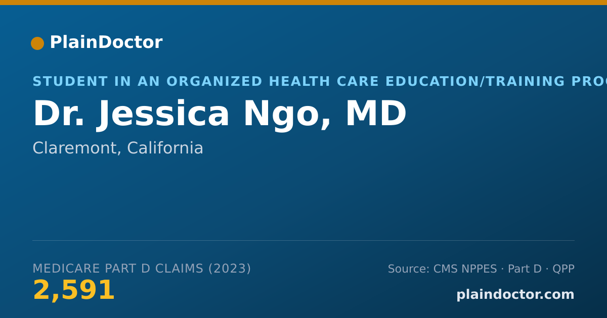 Shareable card for Jessica Ngo, MD - Student in an Organized Health Care Education/Training Program, Claremont, CA
