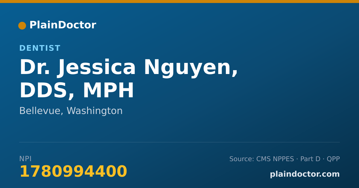 Shareable card for Jessica Nguyen, DDS, MPH - Dentist, Bellevue, WA