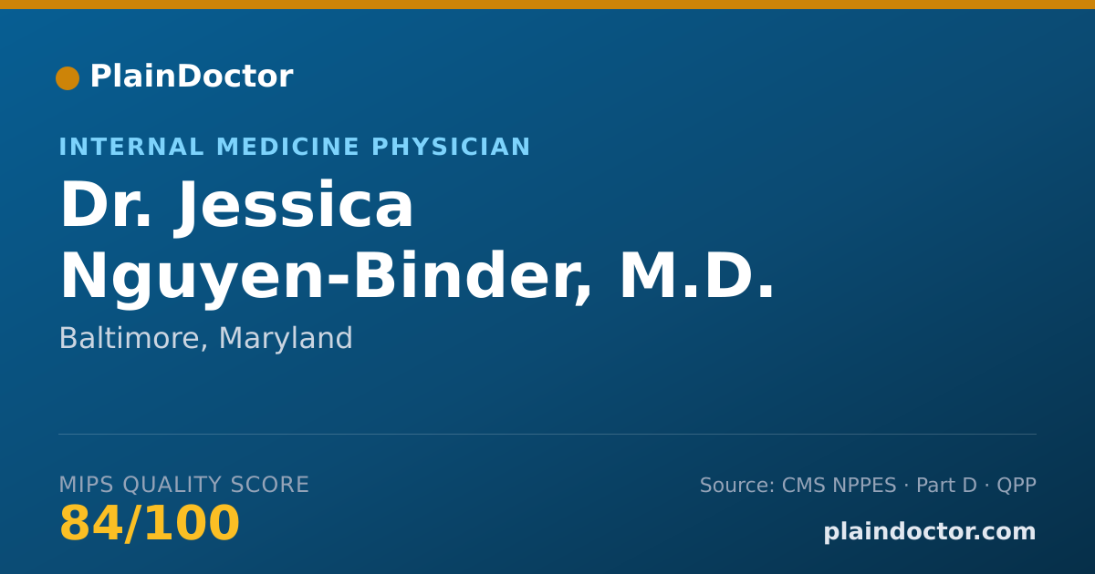 Shareable card for Jessica Nguyen-Binder, M.D. - Internal Medicine Physician, Baltimore, MD