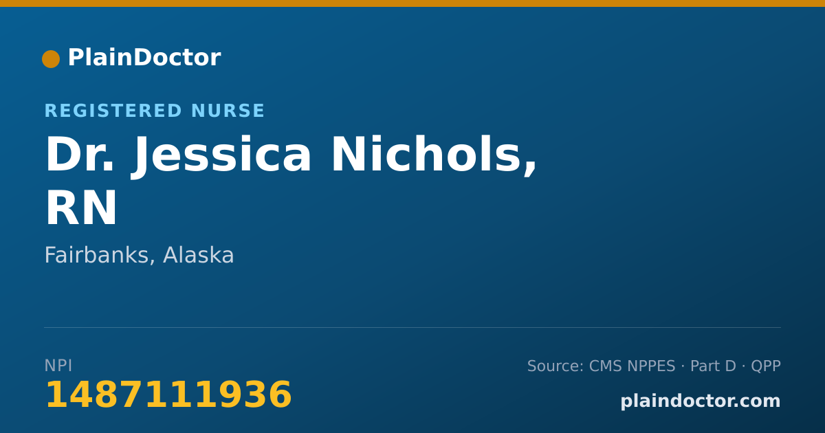 Shareable card for Jessica Nichols, RN - Registered Nurse, Fairbanks, AK