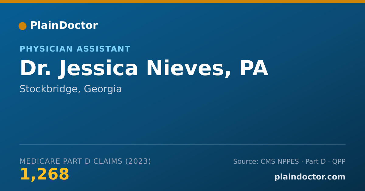 Shareable card for Jessica Nieves, PA - Physician Assistant, Stockbridge, GA