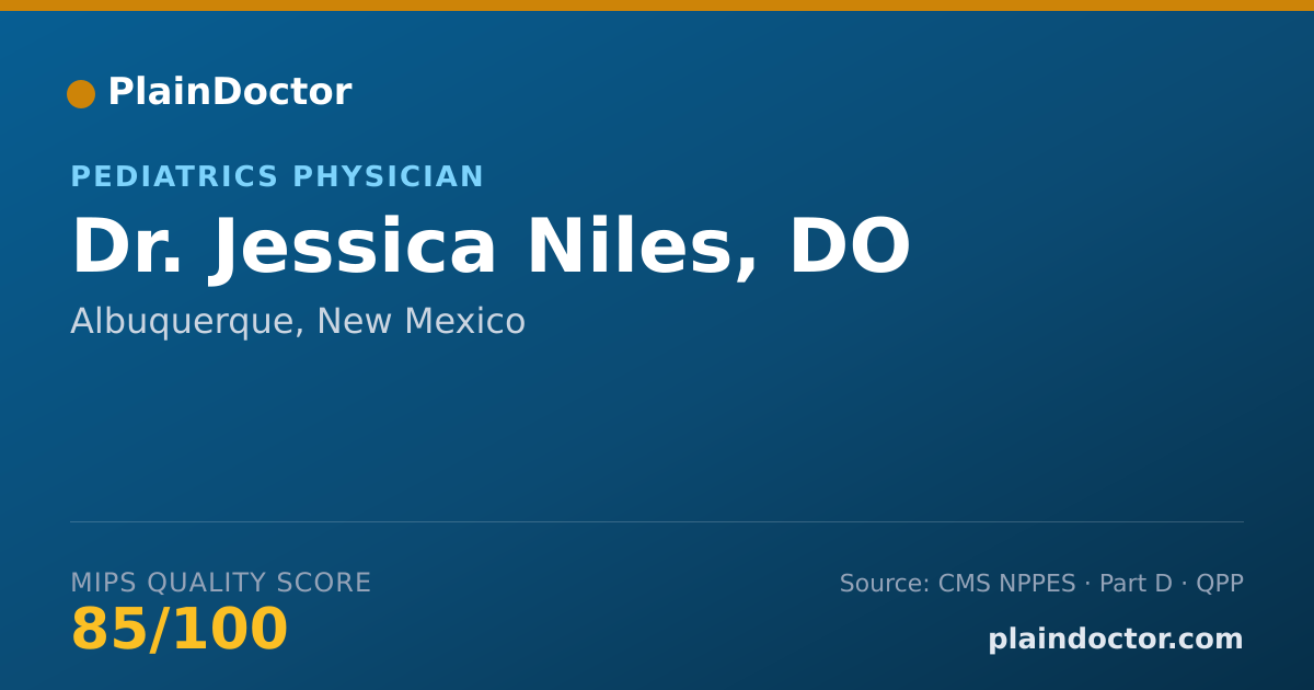 Shareable card for Jessica Niles, DO - Pediatrics Physician, Albuquerque, NM