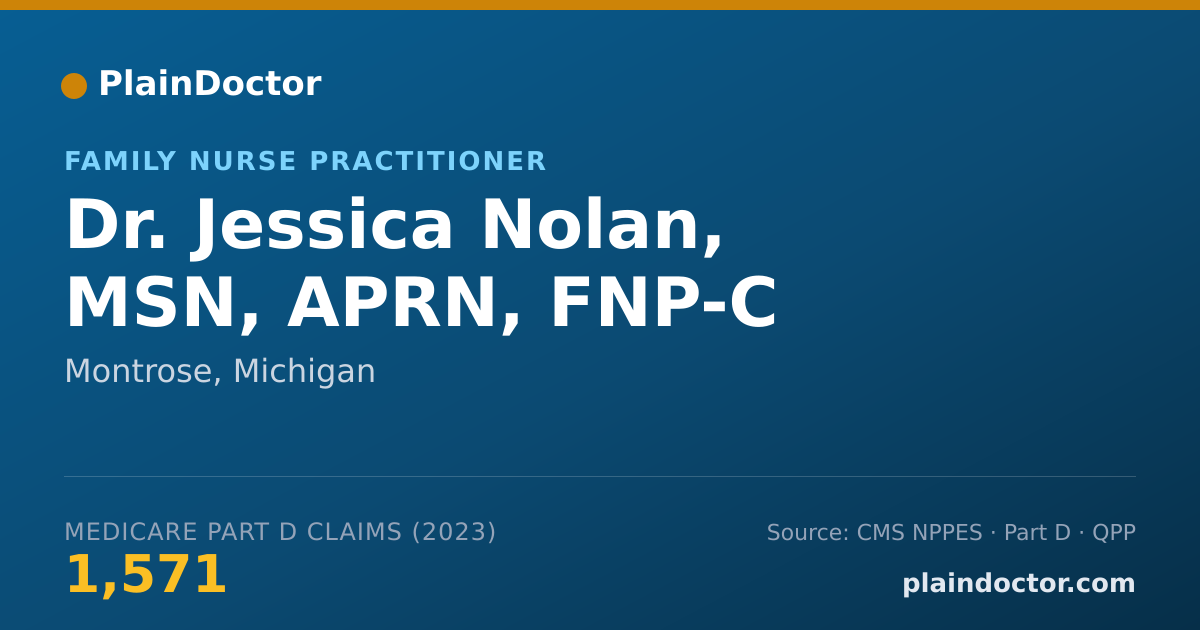 Shareable card for Jessica Nolan, MSN, APRN, FNP-C - Family Nurse Practitioner, Montrose, MI