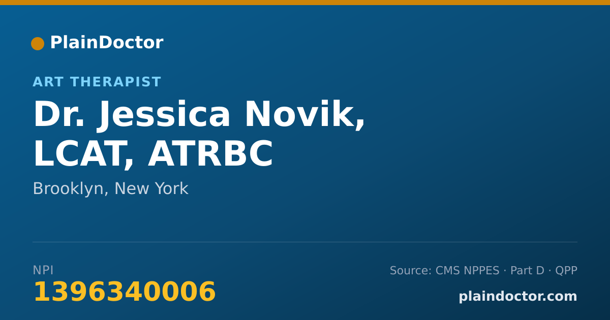 Shareable card for Jessica Novik, LCAT, ATRBC - Art Therapist, Brooklyn, NY