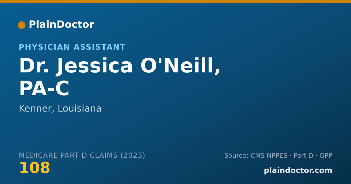 Shareable card for Jessica O'Neill, PA-C - Physician Assistant, Kenner, LA