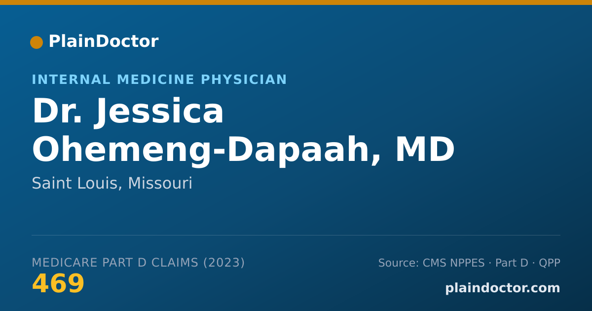Shareable card for Jessica Ohemeng-Dapaah, MD - Internal Medicine Physician, Saint Louis, MO