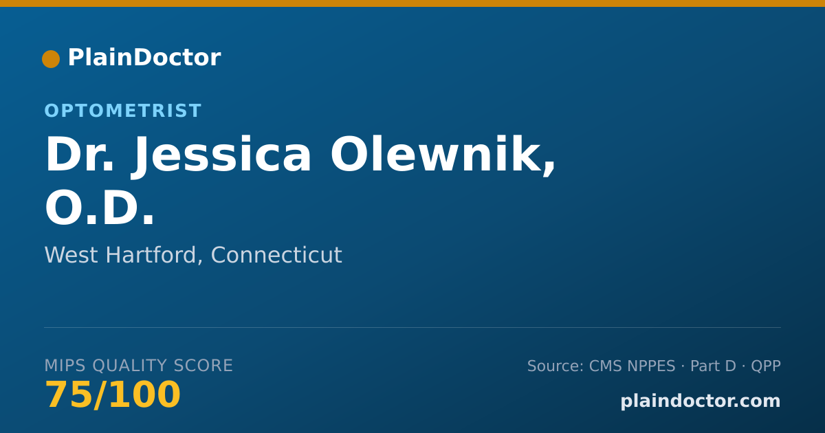 Shareable card for Jessica Olewnik, O.D. - Optometrist, West Hartford, CT