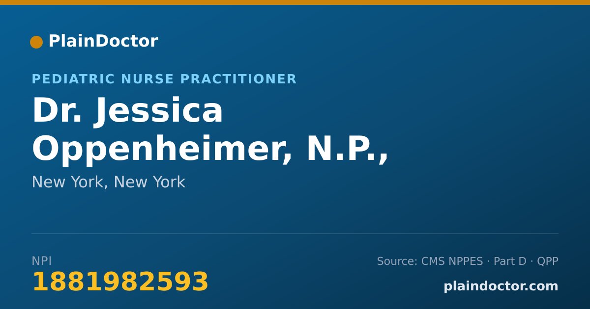 Shareable card for Jessica Oppenheimer, N.P., R.N. - Pediatric Nurse Practitioner, New York, NY