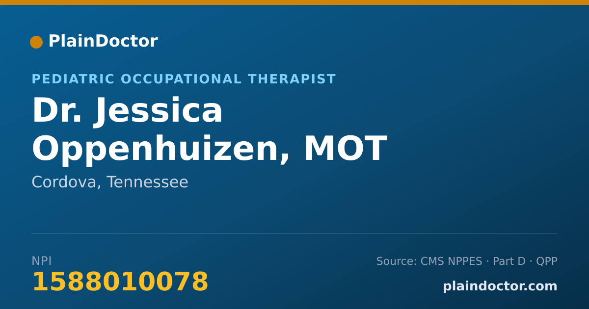 Shareable card for Jessica Oppenhuizen, MOT - Pediatric Occupational Therapist, Cordova, TN
