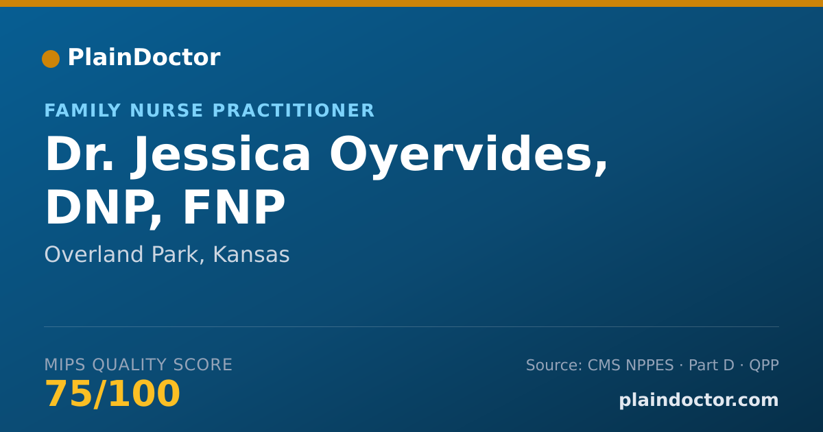 Shareable card for Jessica Oyervides, DNP, FNP - Family Nurse Practitioner, Overland Park, KS