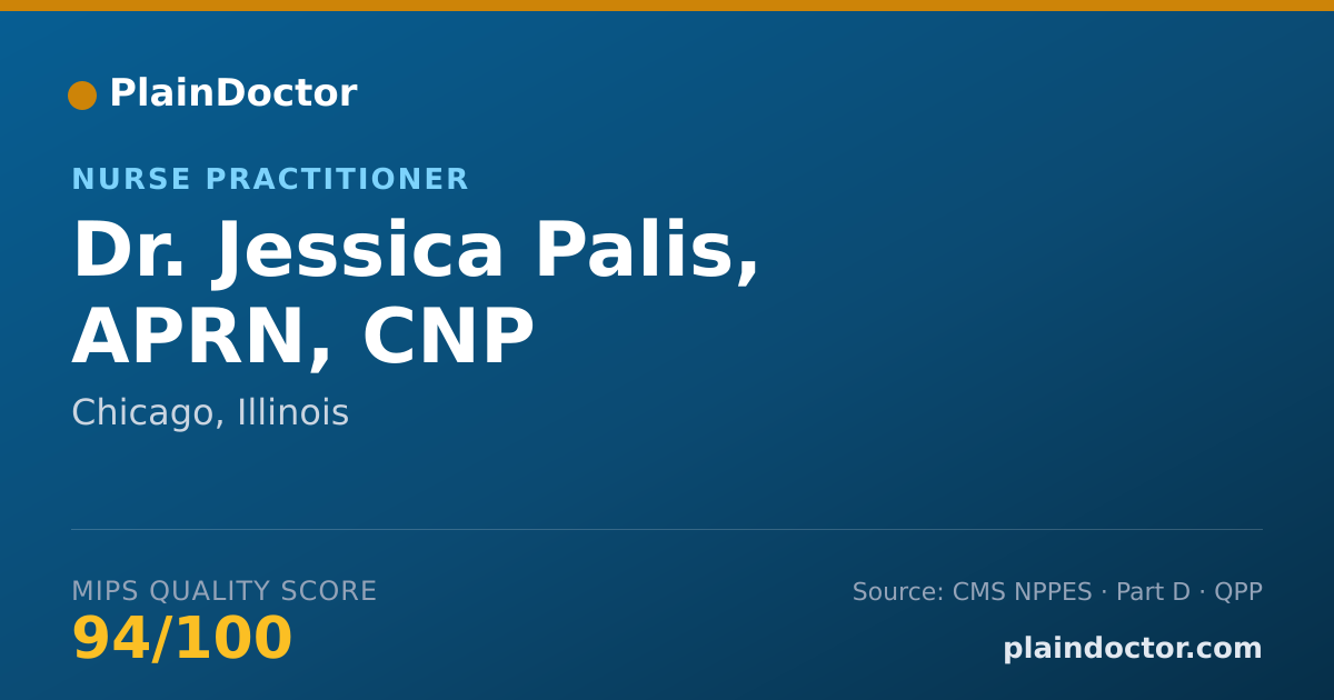Shareable card for Jessica Palis, APRN, CNP - Nurse Practitioner, Chicago, IL