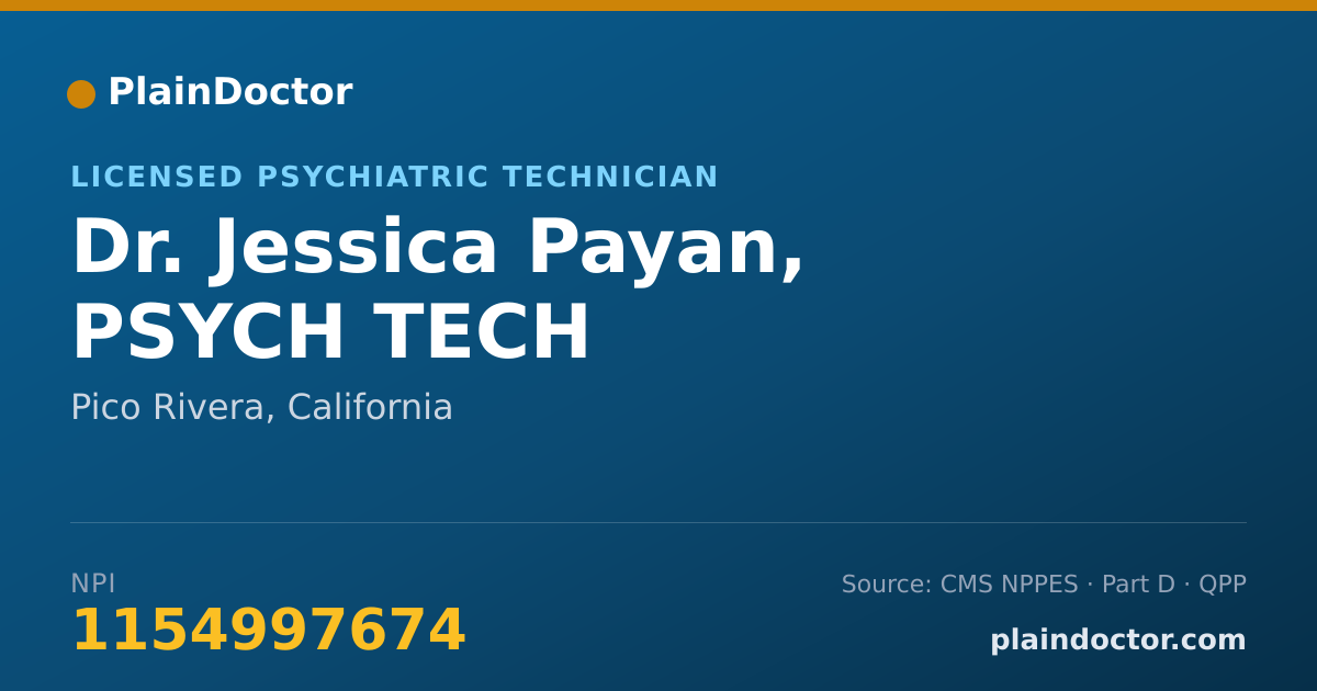 Shareable card for Jessica Payan, PSYCH TECH - Licensed Psychiatric Technician, Pico Rivera, CA