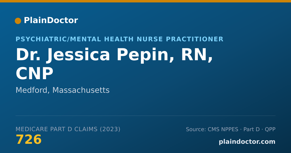 Shareable card for Jessica Pepin, RN, CNP - Psychiatric/Mental Health Nurse Practitioner, Medford, MA