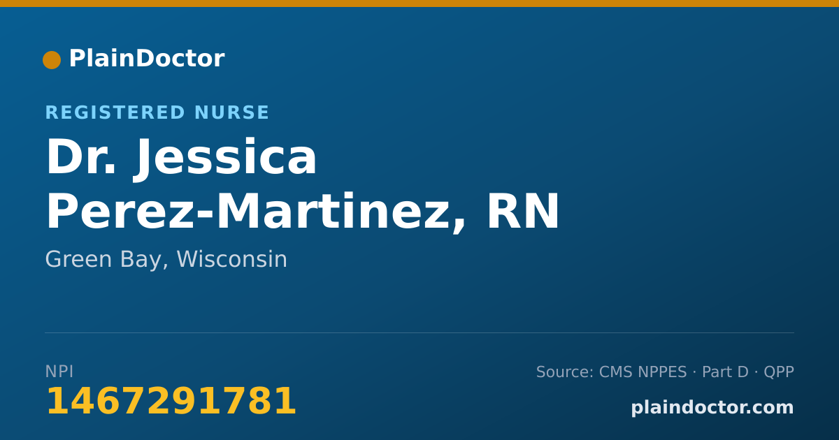 Shareable card for Jessica Perez-Martinez, RN - Registered Nurse, Green Bay, WI