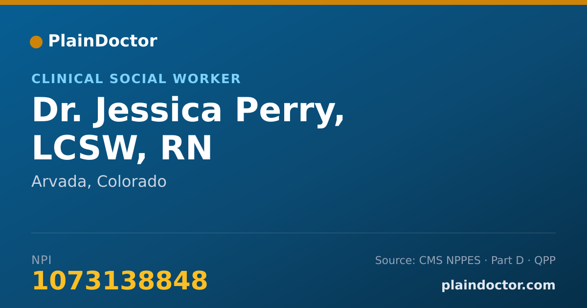Shareable card for Jessica Perry, LCSW, RN - Clinical Social Worker, Arvada, CO