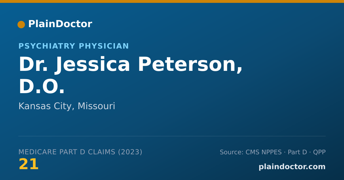 Shareable card for Jessica Peterson, D.O. - Psychiatry Physician, Kansas City, MO