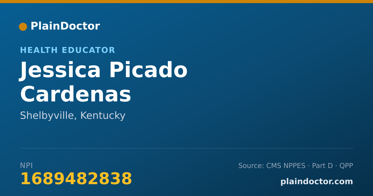 Shareable card for Jessica Picado Cardenas - Health Educator, Shelbyville, KY