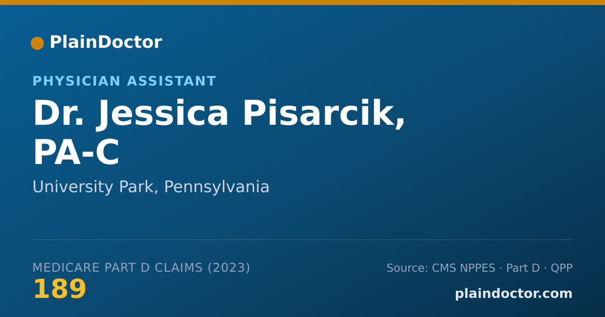 Shareable card for Jessica Pisarcik, PA-C - Physician Assistant, University Park, PA