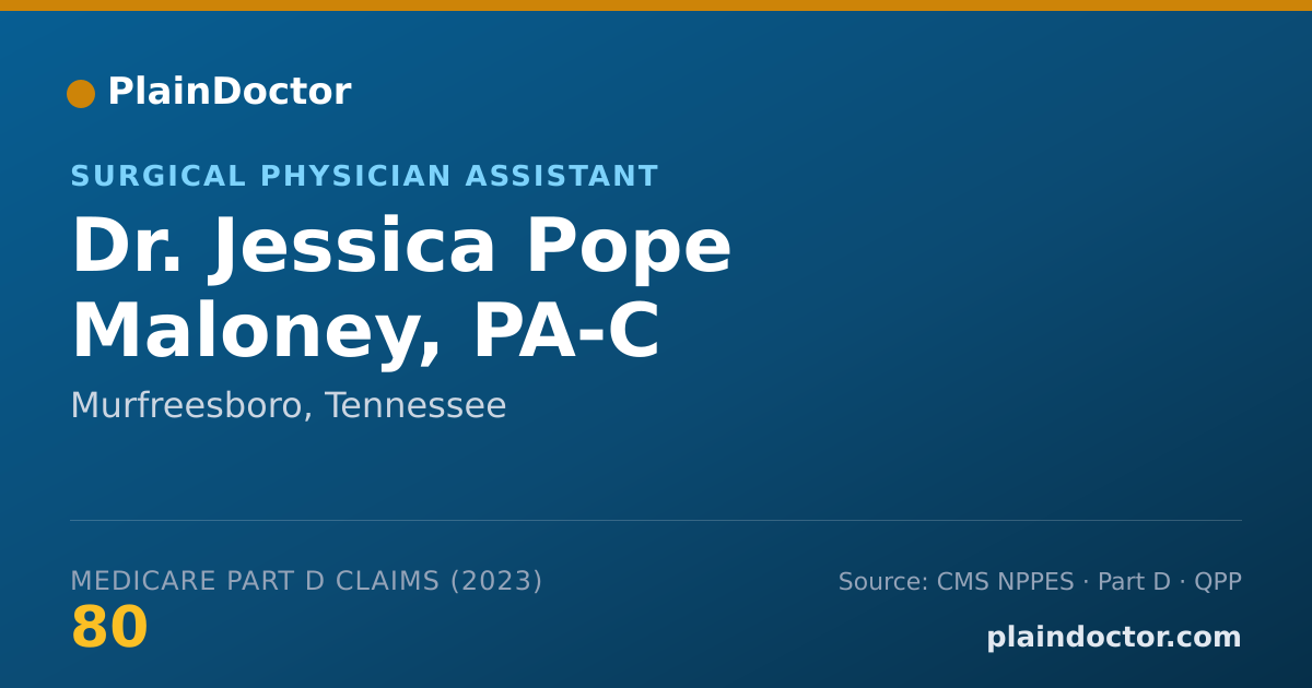 Shareable card for Jessica Pope Maloney, PA-C - Surgical Physician Assistant, Murfreesboro, TN