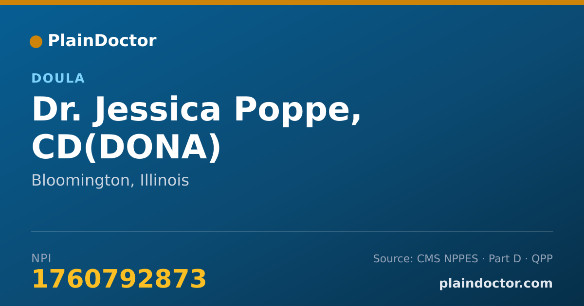 Shareable card for Jessica Poppe, CD(DONA) - Doula, Bloomington, IL