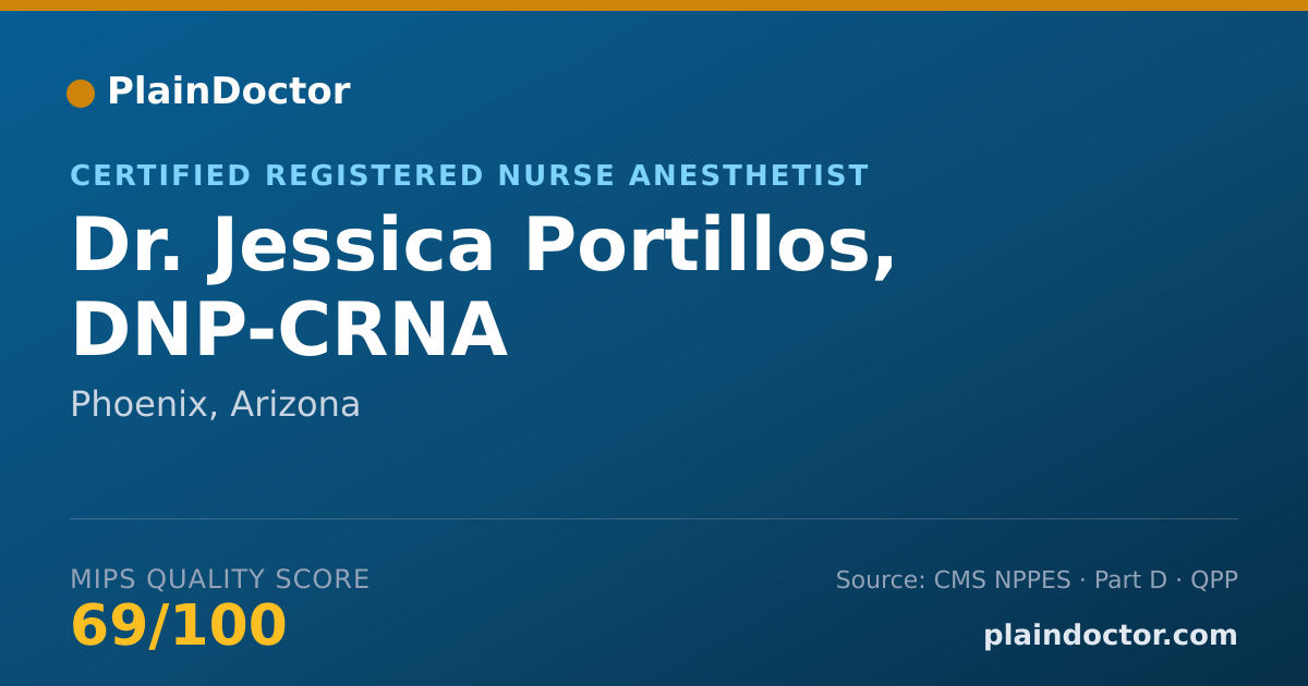 Shareable card for Jessica Portillos, DNP-CRNA - Certified Registered Nurse Anesthetist, Phoenix, AZ