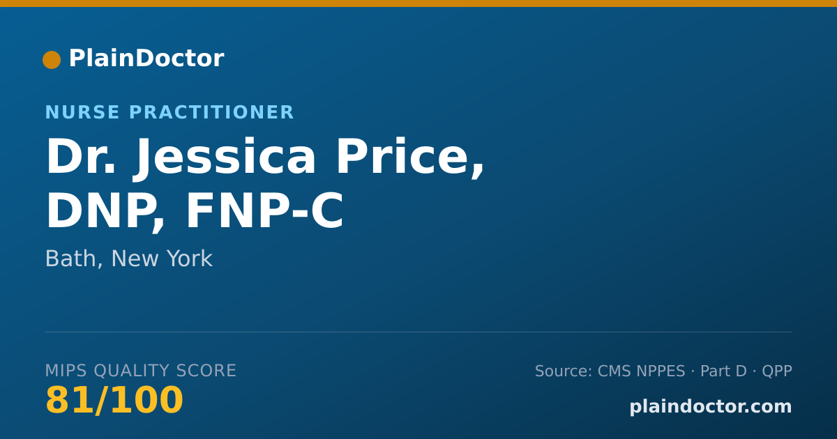 Shareable card for Jessica Price, DNP, FNP-C - Nurse Practitioner, Bath, NY