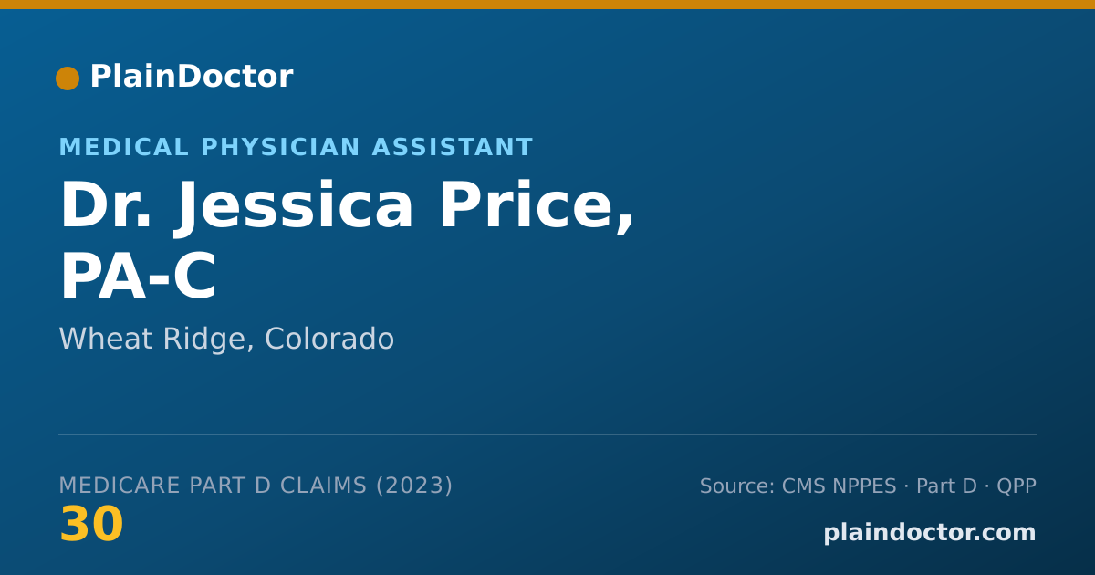 Shareable card for Jessica Price, PA-C - Medical Physician Assistant, Wheat Ridge, CO