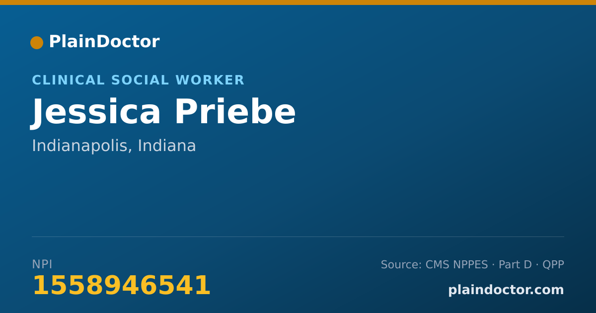 Shareable card for Jessica Priebe - Clinical Social Worker, Indianapolis, IN