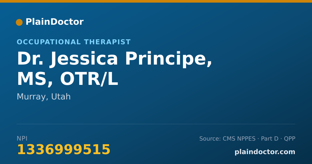 Shareable card for Jessica Principe, MS, OTR/L - Occupational Therapist, Murray, UT