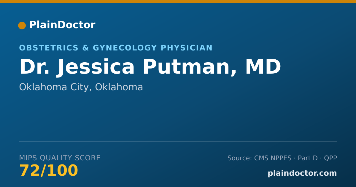 Shareable card for Jessica Putman, MD - Obstetrics & Gynecology Physician, Oklahoma City, OK