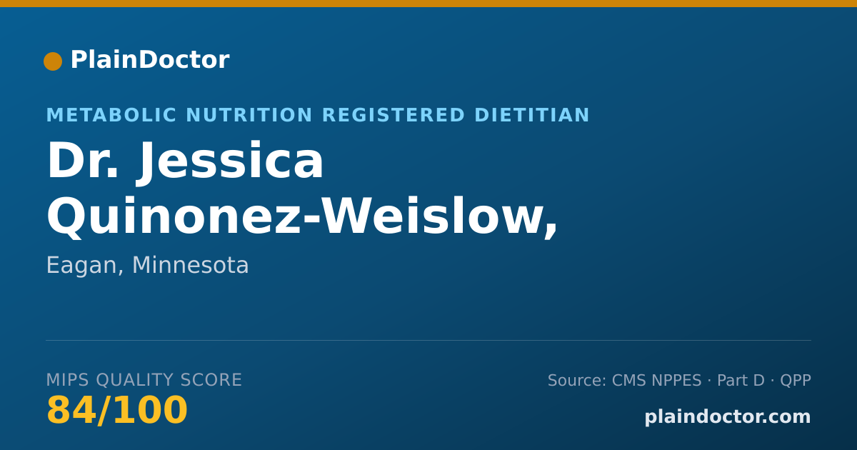 Shareable card for Jessica Quinonez-Weislow, RD,LD,CDE - Metabolic Nutrition Registered Dietitian, Eagan, MN