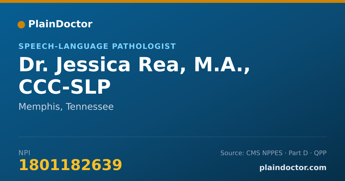 Shareable card for Jessica Rea, M.A., CCC-SLP - Speech-Language Pathologist, Memphis, TN