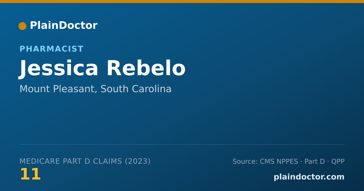 Shareable card for Jessica Rebelo - Pharmacist, Mount Pleasant, SC