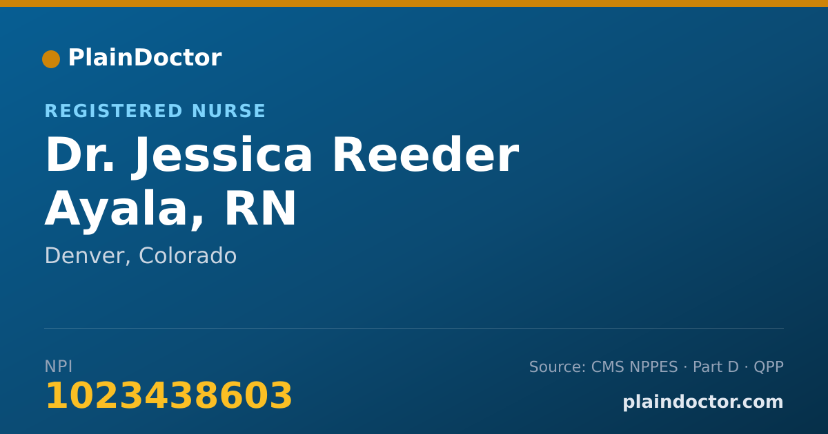Shareable card for Jessica Reeder Ayala, RN - Registered Nurse, Denver, CO