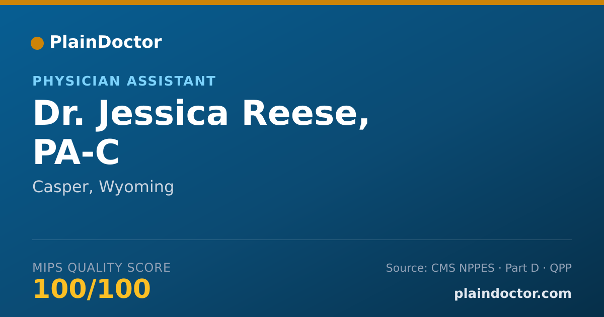 Shareable card for Jessica Reese, PA-C - Physician Assistant, Casper, WY