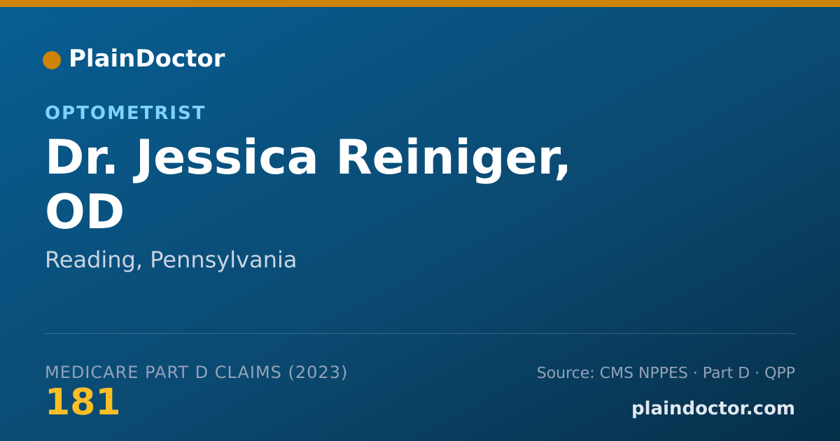 Shareable card for Jessica Reiniger, OD - Optometrist, Reading, PA