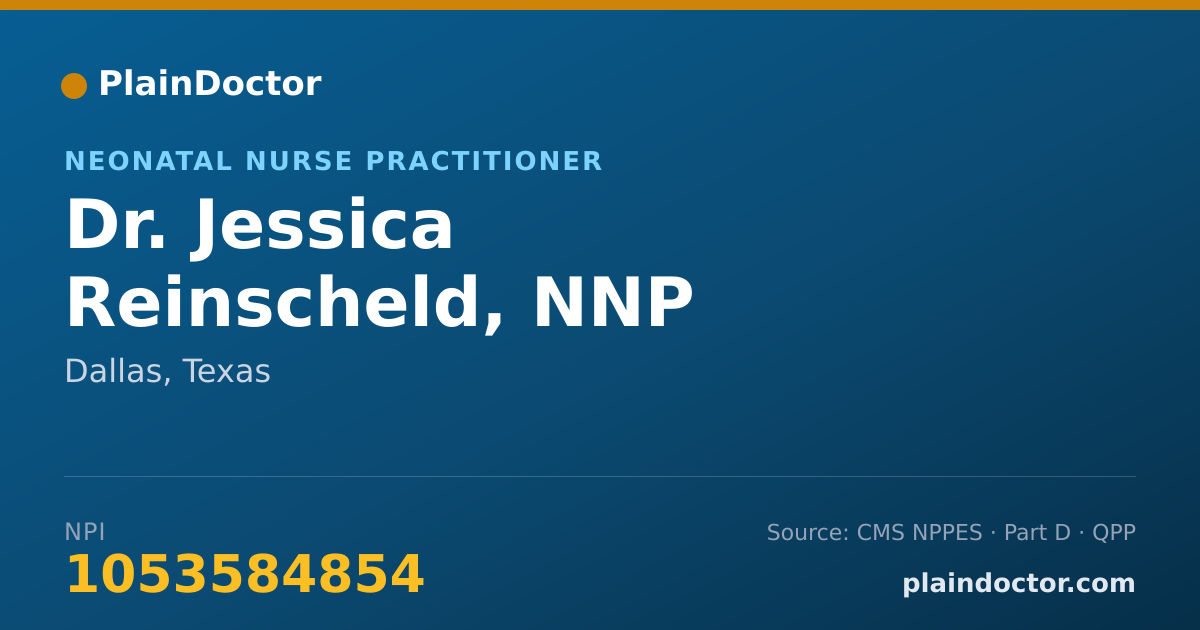 Shareable card for Jessica Reinscheld, NNP - Neonatal Nurse Practitioner, Dallas, TX