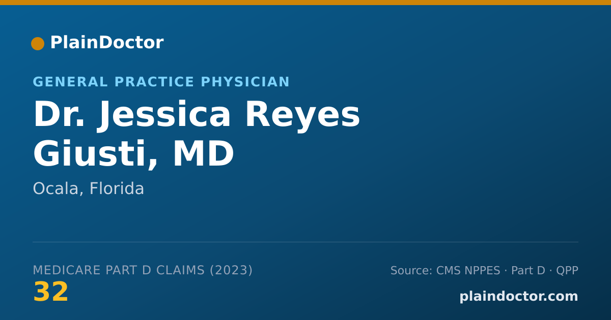 Shareable card for Jessica Reyes Giusti, MD - General Practice Physician, Ocala, FL