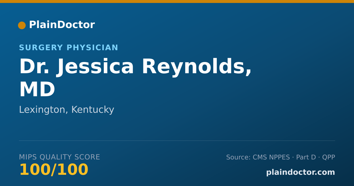 Shareable card for Jessica Reynolds, MD - Surgery Physician, Lexington, KY