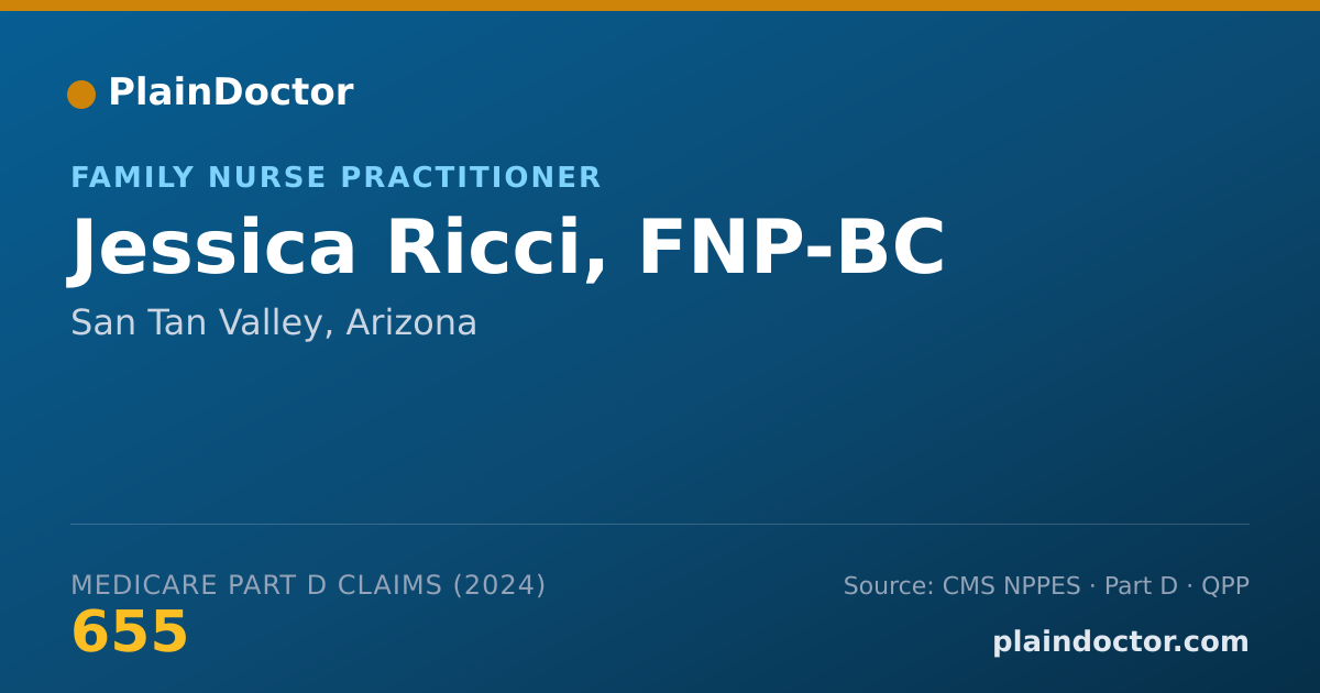 Shareable card for Jessica Ricci, FNP-BC - Family Nurse Practitioner, San Tan Valley, AZ