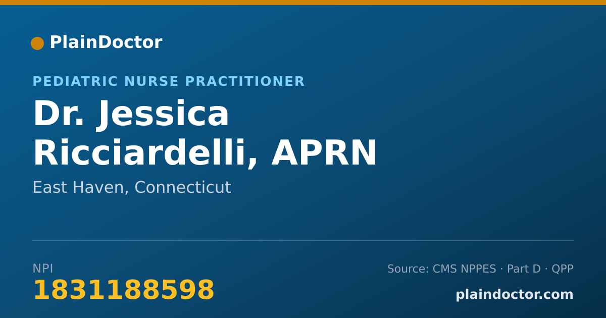Shareable card for Jessica Ricciardelli, APRN - Pediatric Nurse Practitioner, East Haven, CT
