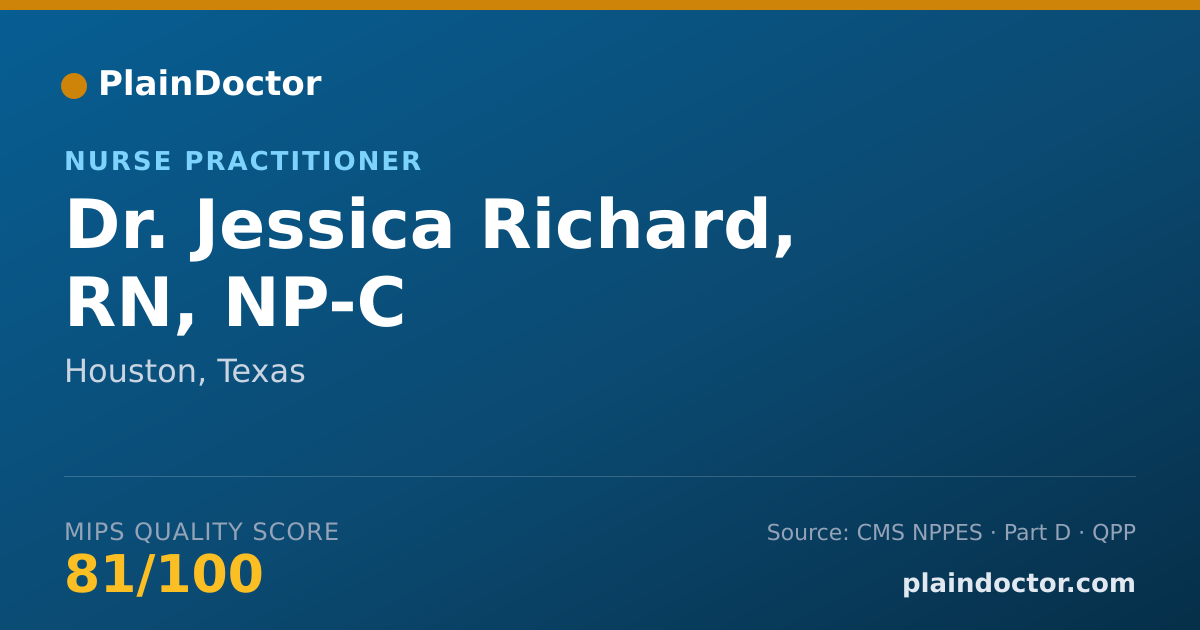 Shareable card for Jessica Richard, RN, NP-C - Nurse Practitioner, Houston, TX