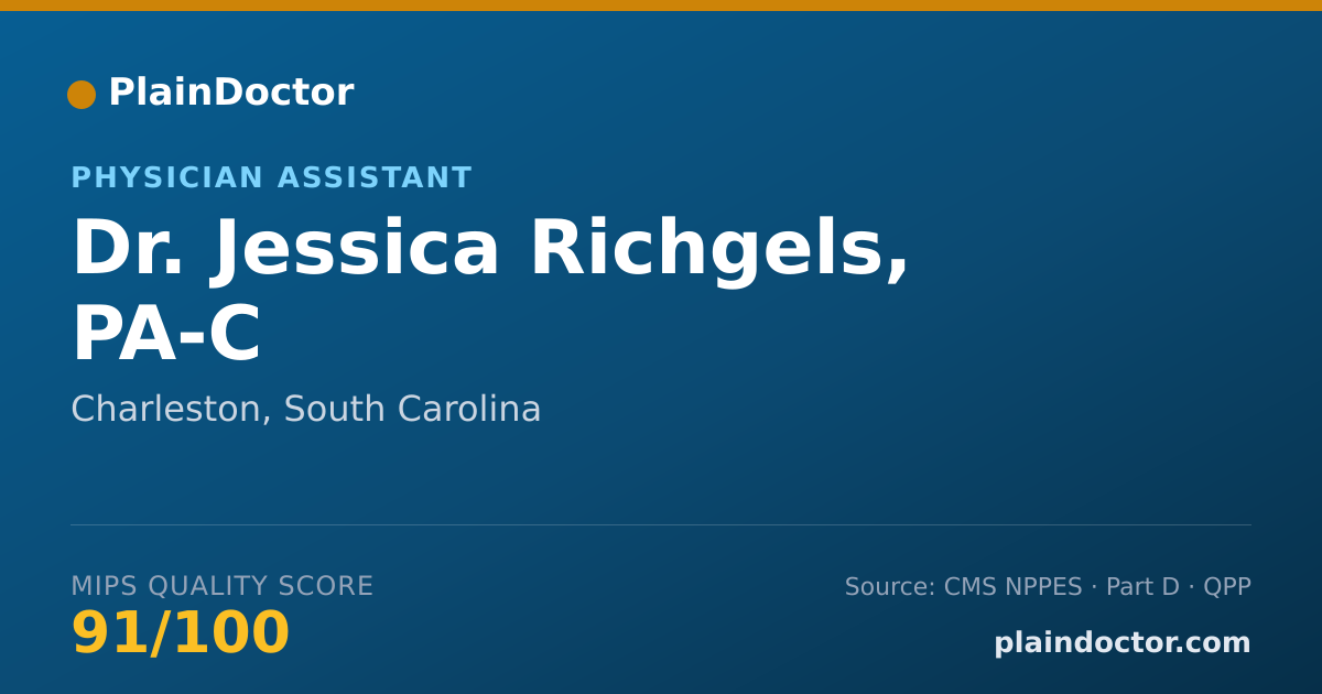 Shareable card for Jessica Richgels, PA-C - Physician Assistant, Charleston, SC